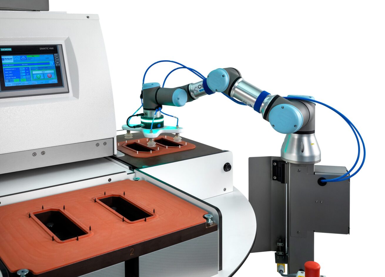 Cobot en automatische veloplegger NX-B-sealer van Nelipak